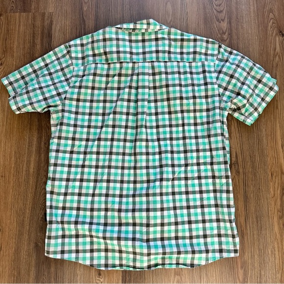 Patagonia Organic Cotton Shirt Mens Large Green Plaid Short Sleeve Button Up - Picture 7 of 8